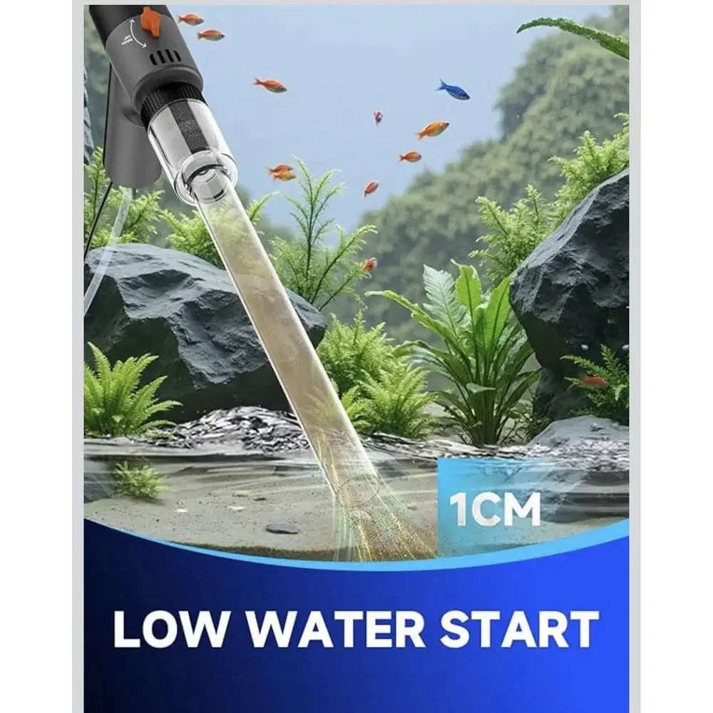VIPASKA Electric Aquarium Gravel‎ Cleaner 3-Mode Water Changer 6-in-1 Kit